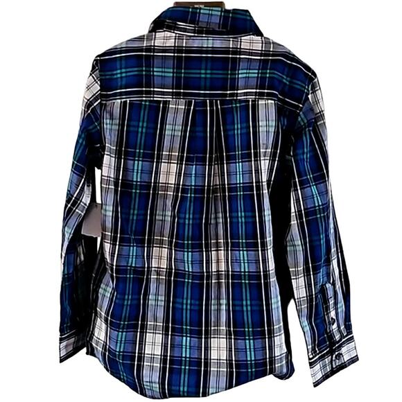 Excellent condition Simply Styled Boys Plaid Shirt - Size 8 - Blue Green White - Picture 6 of 6